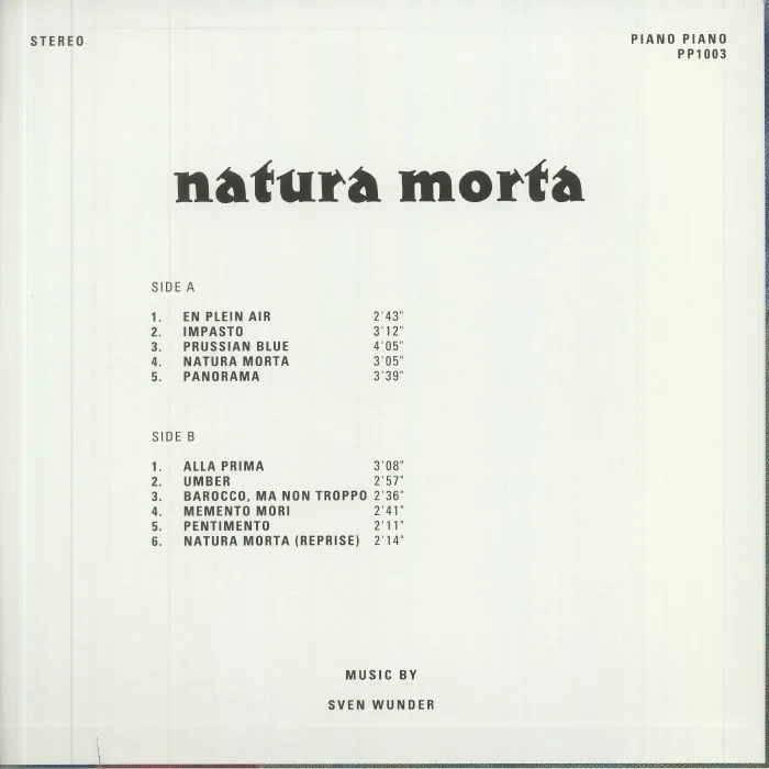 Обратная сторона обложки — Sven WUNDER — Natura Morta