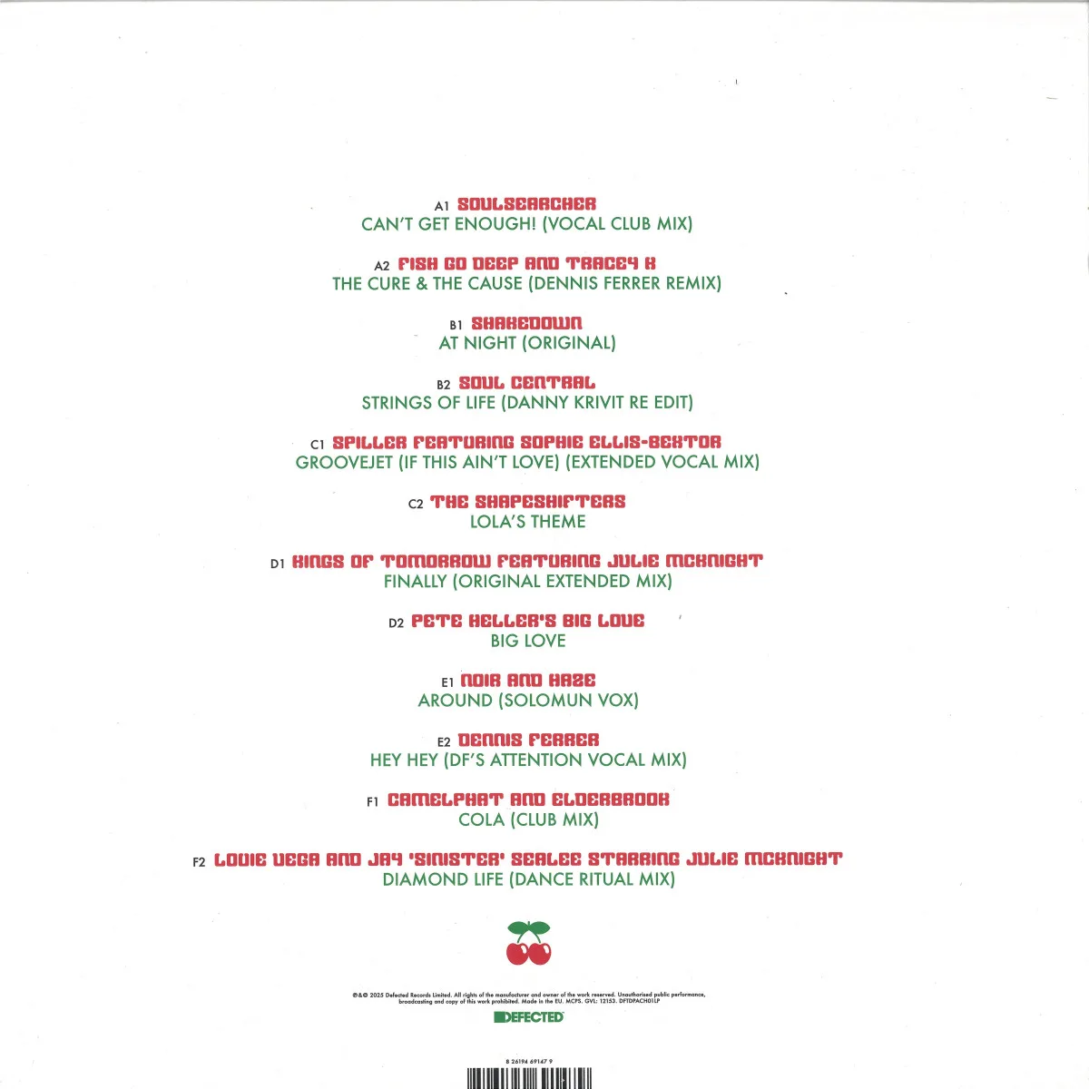 Back cover — Various — Pacha House Classics LP 3x12"
