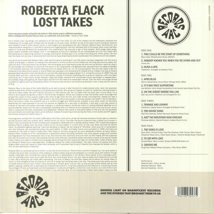 Back cover — Roberta FLACK — Lost Takes (Deluxe Edition)