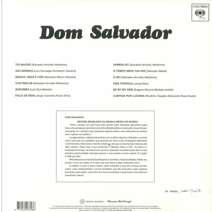 Обратная сторона обложки — Dom SALVADOR — Dom Salvador (reissue)