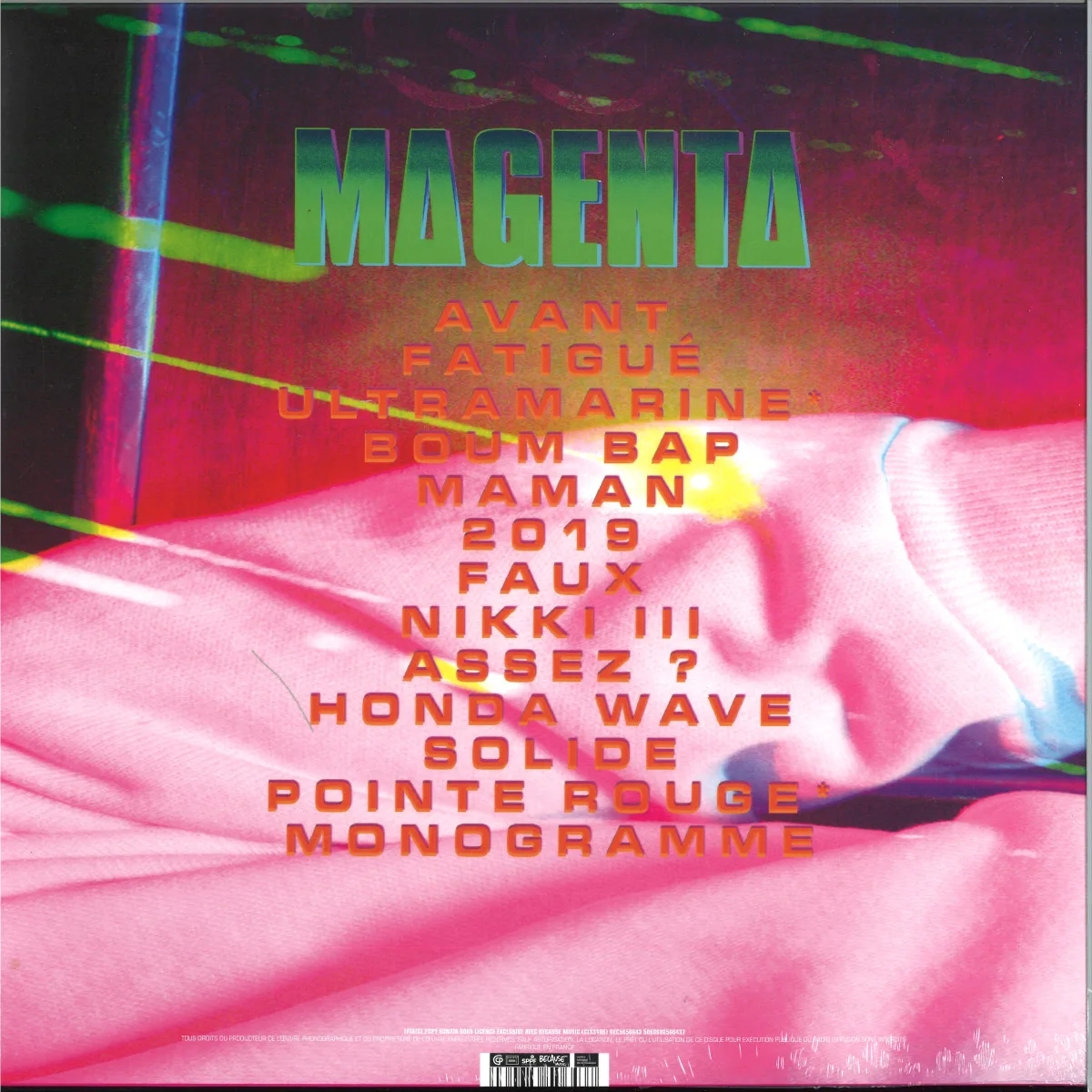 Обратная сторона обложки — Magenta — MONOGRAMME 2x12"