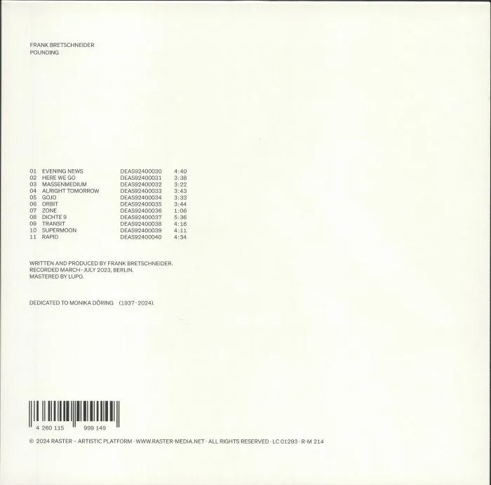 Back cover — Frank BRETSCHNEIDER — Pounding