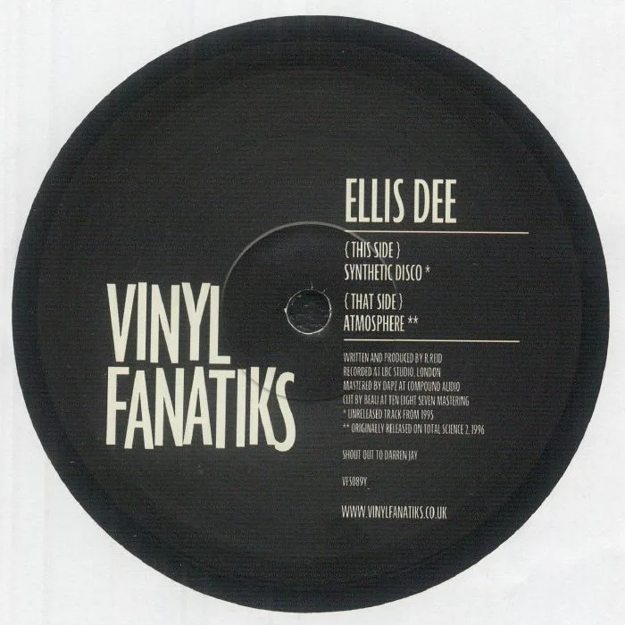 Лицевая сторона обложки — Ellis DEE — Synthetic Disco (reissue)