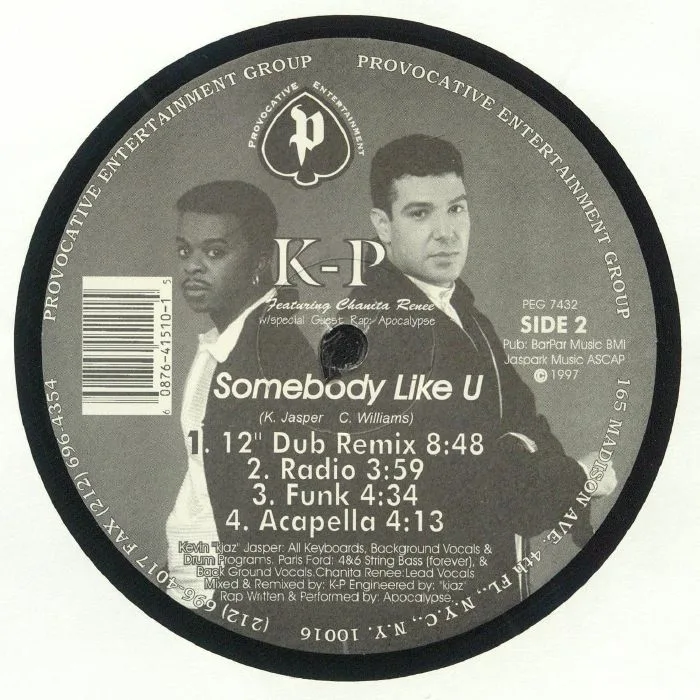 Back cover — K P — Somebody Like U