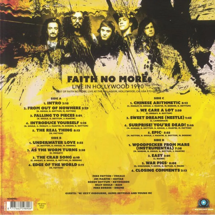 Обратная сторона обложки — FAITH NO MORE — Live In Hollywood 1990
