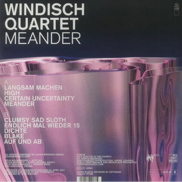 Обратная сторона обложки — WINDISCH QUARTET — Meander