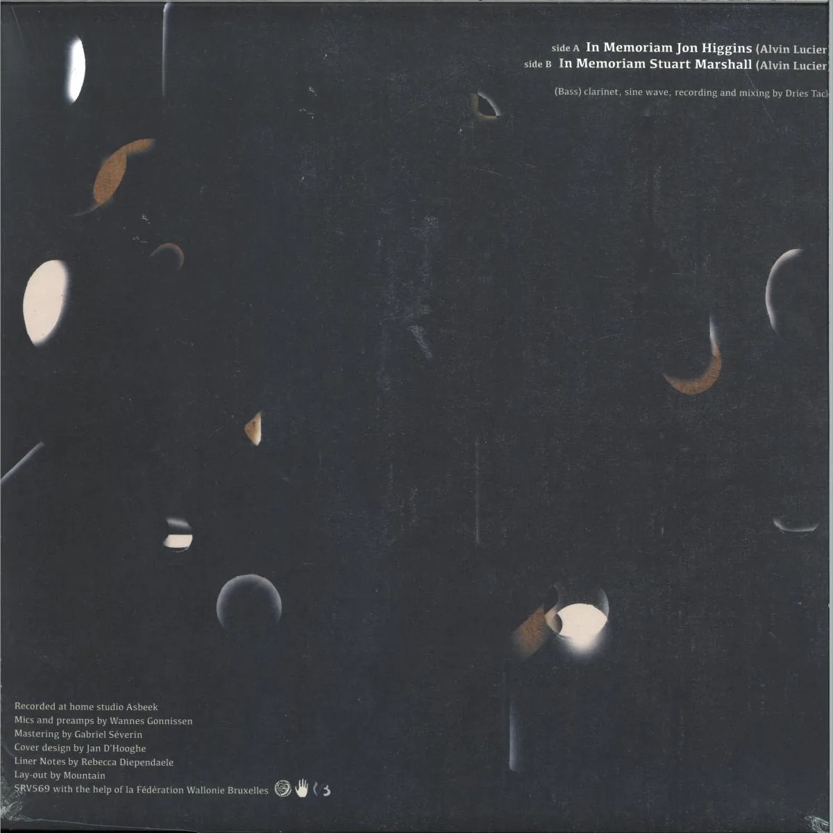 Обратная сторона обложки — Dries Tack — In Memoriam Alvin Lucier