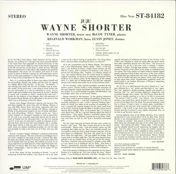 Back cover — Wayne SHORTER — Juju (Classic Vinyl Series)