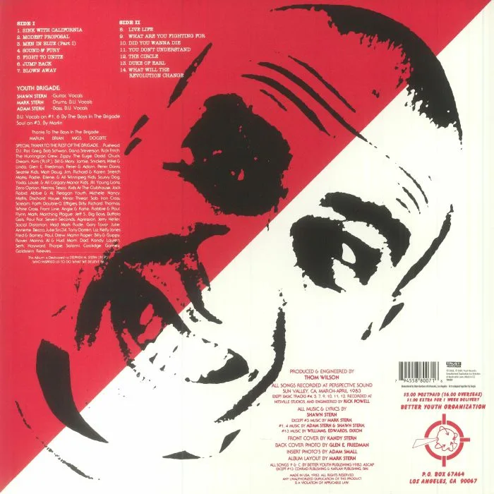 Back cover — YOUTH BRIGADE — Sound & Fury (remastered)