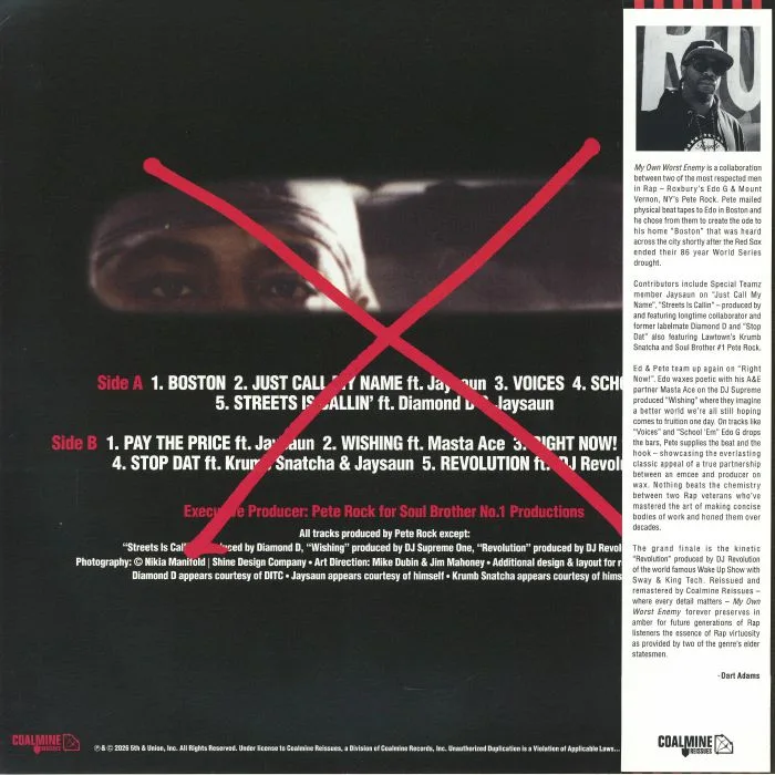 Back cover — EDO G feat PETE ROCK — My Own Worst Enemy (remastered)