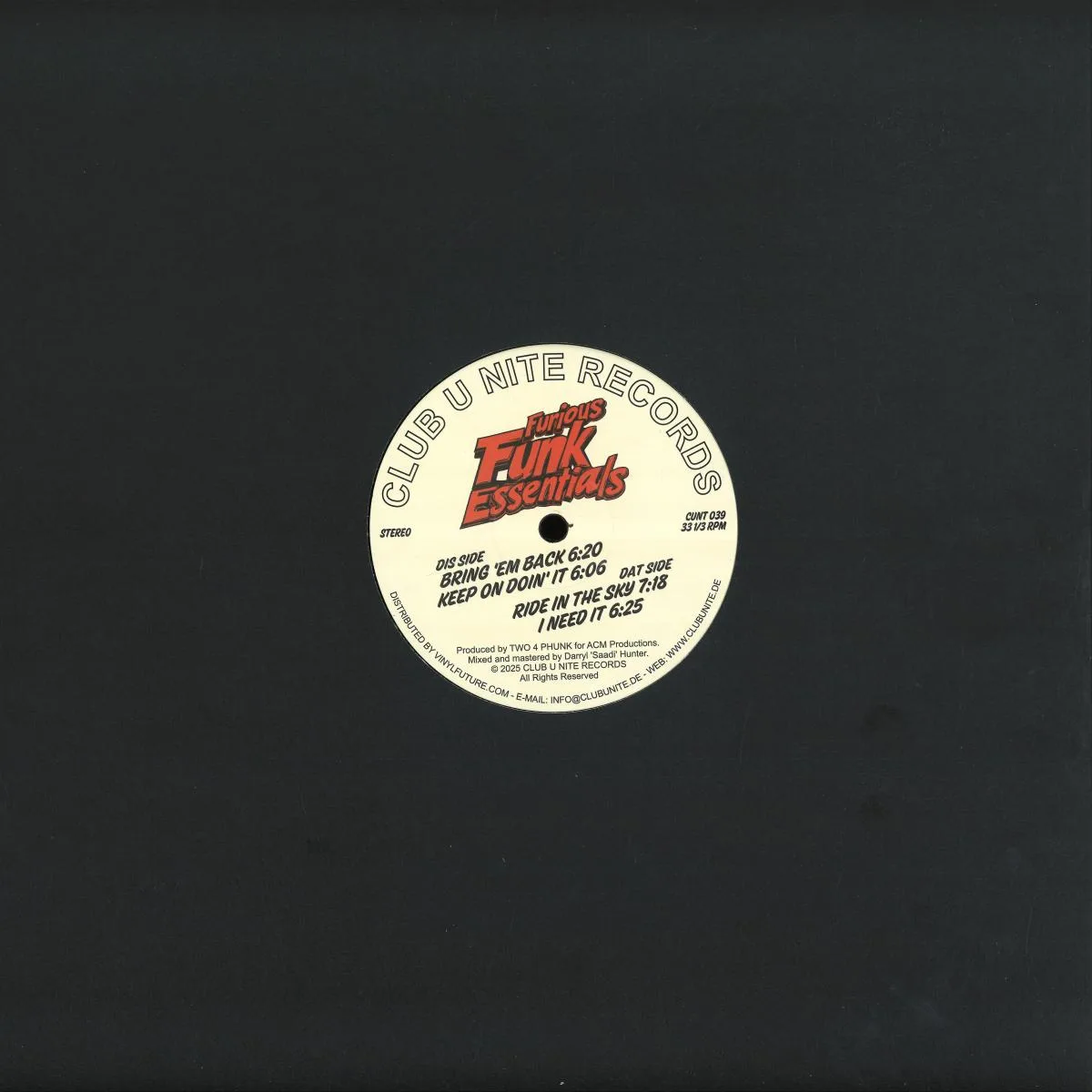 Back cover — Furious Funk Essentials — CUNT039