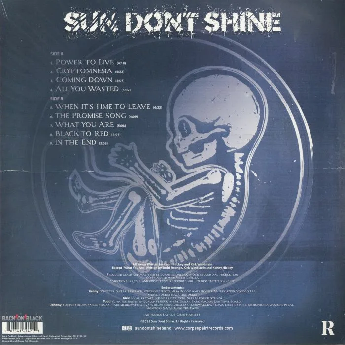 Обратная сторона обложки — SUN DONT SHINE — From Birth To Death