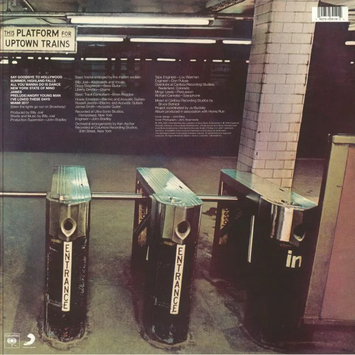 Back cover — Billy JOEL — Turnstiles (reissue)