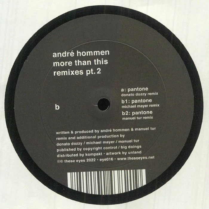 Обратная сторона обложки — Andre HOMMEN — More Than This Remixes: Part 2