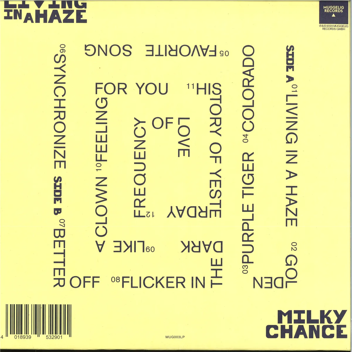 Back cover — Milky Chance — Living In A Haze LP