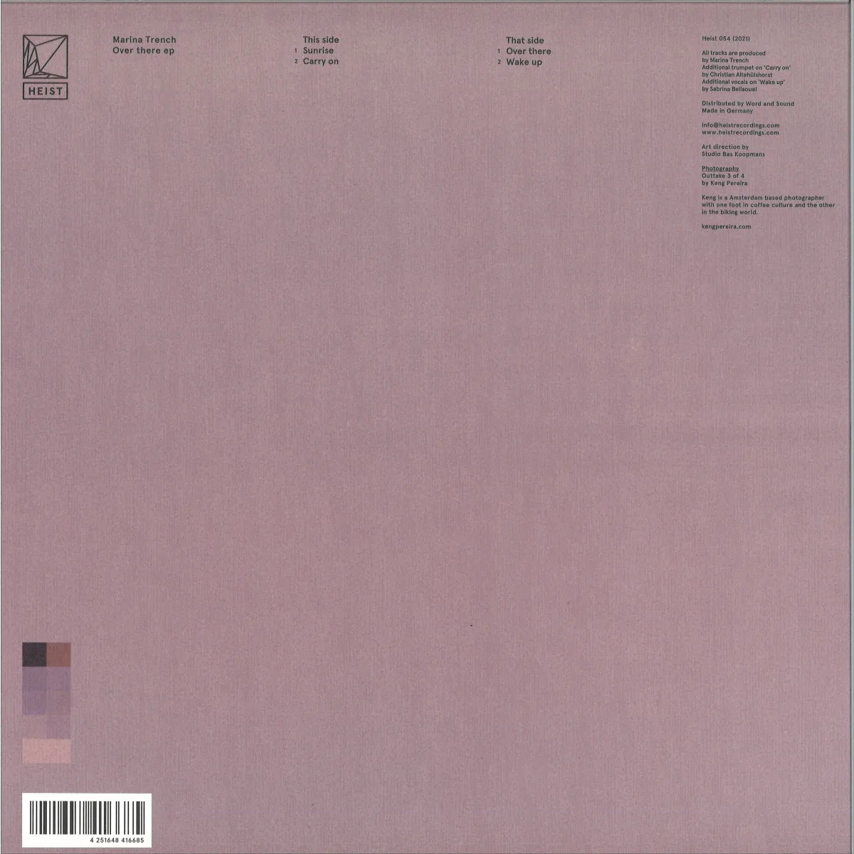 Back cover — Marina Trench — Over there EP