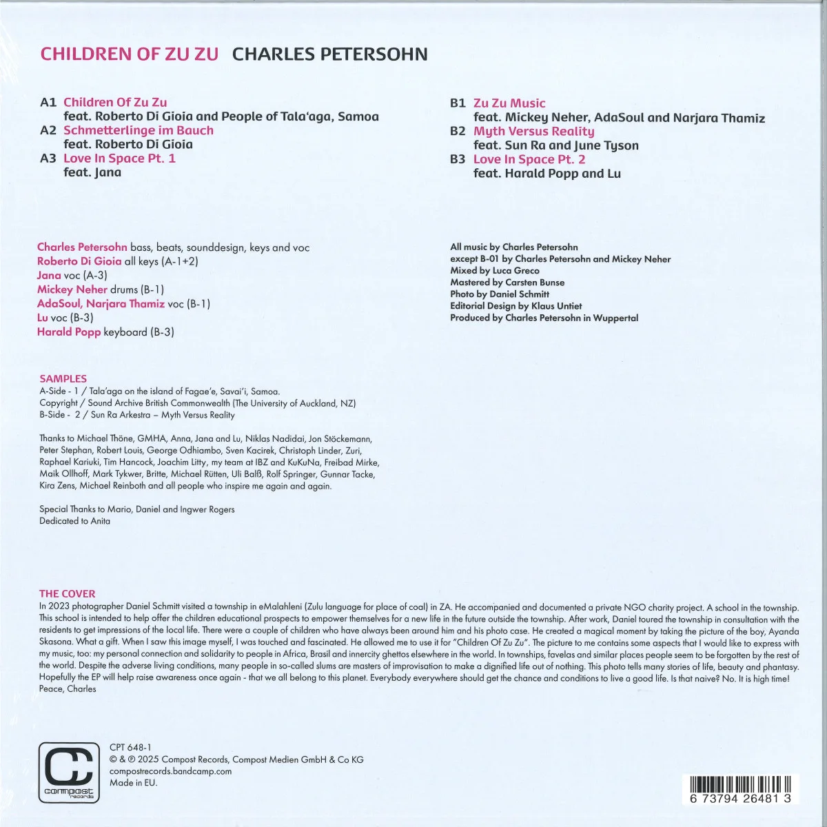 Back cover — Charles Petersohn — Children Of Zu Zu EP