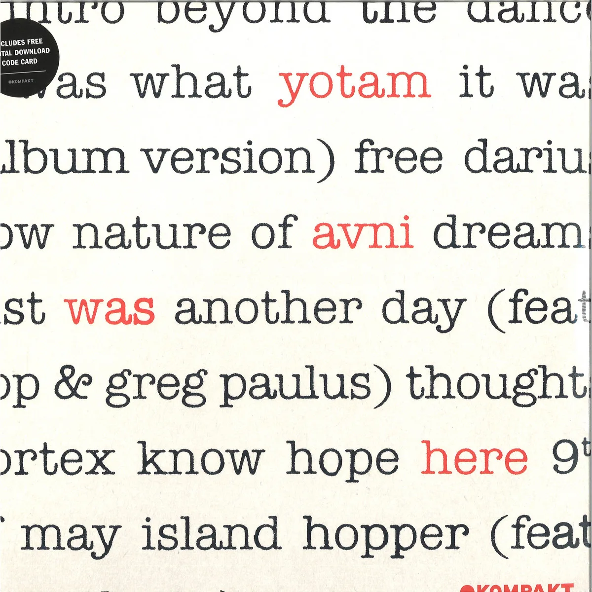 Yotam Avni — Was Here 2x12"