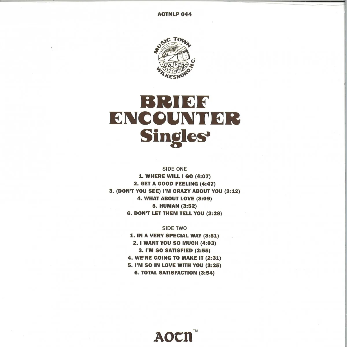 Обратная сторона обложки — Brief Encounter — Singles LP