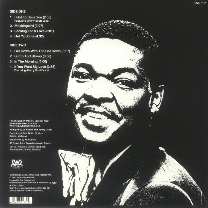 Back cover — Melvin SPARKS — '75 (reissue)