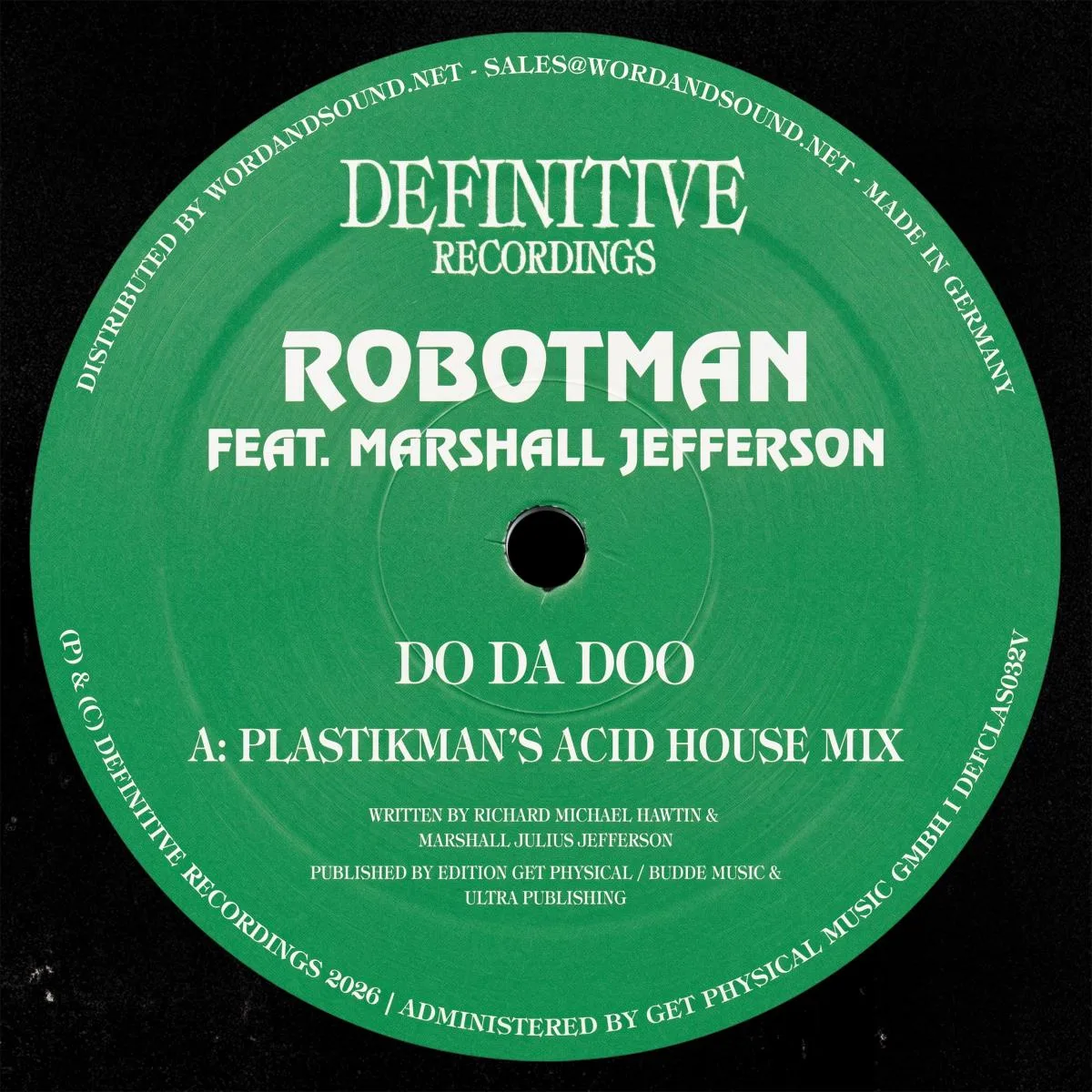 Лицевая сторона обложки — Robotman feat. Marshall Jefferson — Do Da Doo Rmx