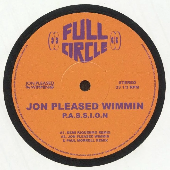 Лицевая сторона обложки — JON PLEASED WIMMIN — Passion (remixes)