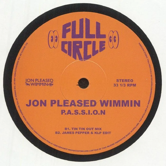 Обратная сторона обложки — JON PLEASED WIMMIN — Passion (remixes)