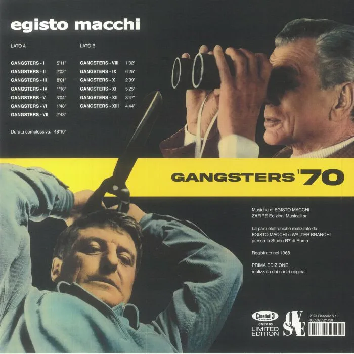 Обратная сторона обложки — Egisto MACCHI — Gangsters 70 (Soundtrack)