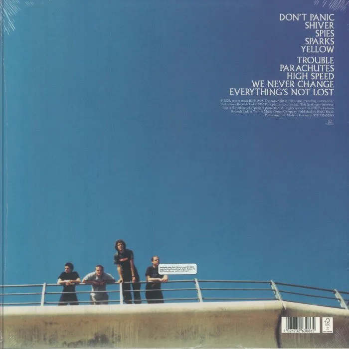 Back cover — COLDPLAY — Parachutes