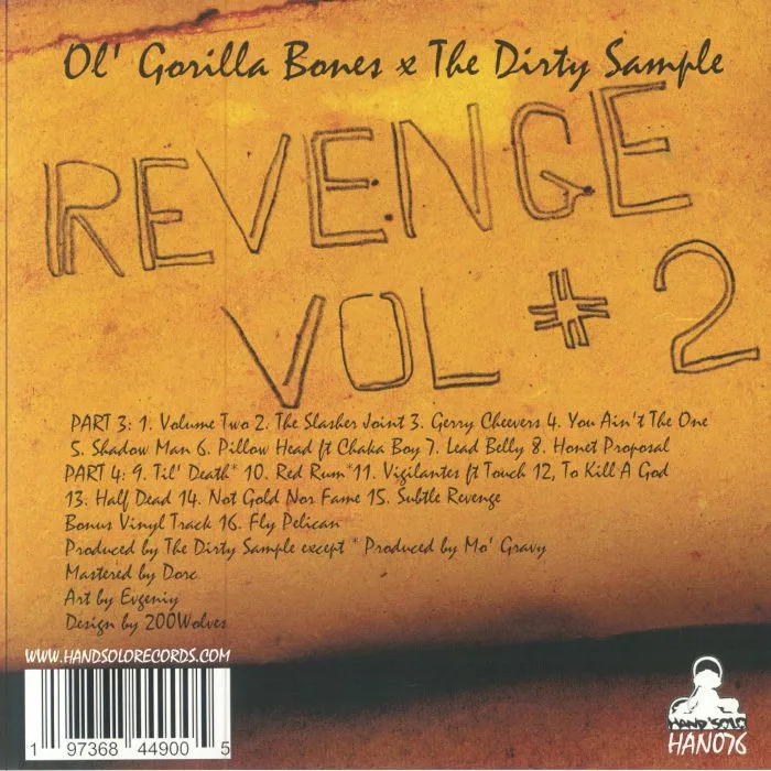 Обратная сторона обложки — OL GORILLA BONES / THE DIRTY SAMPLE — Revenge Vol 2