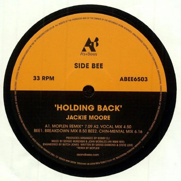 Back cover — Jackie MOORE — Holding Back