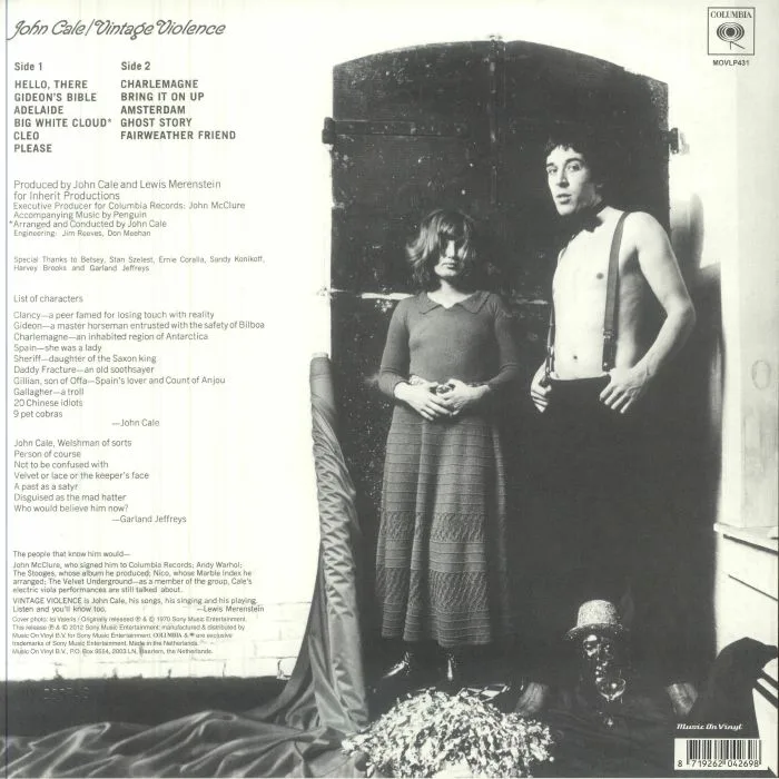 Back cover — John CALE — Vintage Violence (reissue)