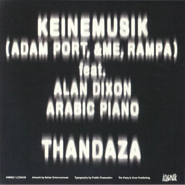 Back cover — KEINEMUSIK feat ALAN DIXON & ARABIC PIANO — Thandaza
