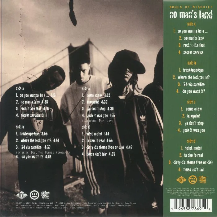 Обратная сторона обложки — SOULS OF MISCHIEF — No Man's Land (Record Store Day Black Friday RSD 2024)