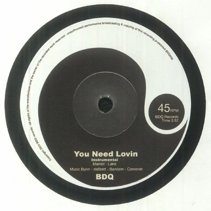Back cover — BDQ aka BUNNDEBRETTQUINTET — You Need Lovin