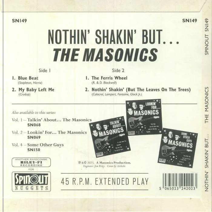 Back cover — The MASONICS — Nothin' Shakin' But