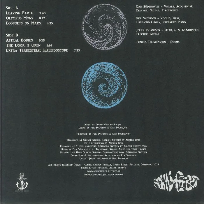 Back cover — COSMIC GARDEN PROJECT — Red Sand Blue Soil