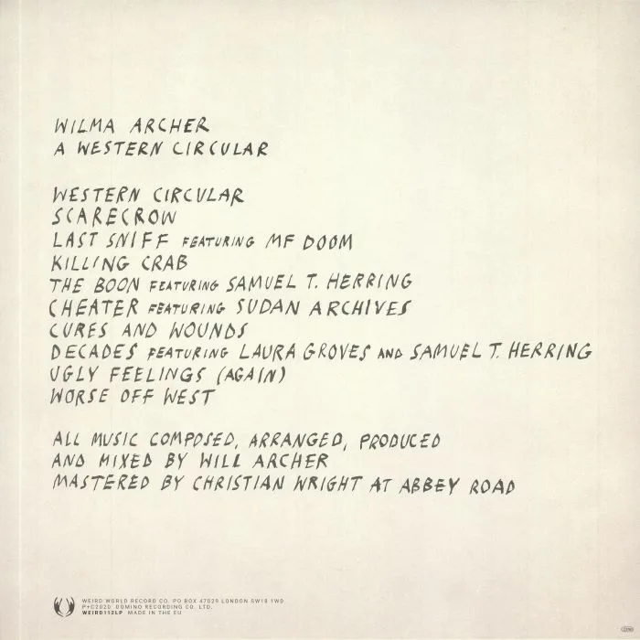 Обратная сторона обложки — WILMA ARCHER — A Western Circular (LRS Independent Albums Of The Year)