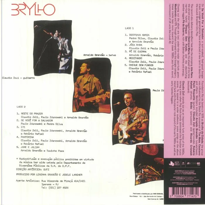 Back cover — BRYLHO — Brylho