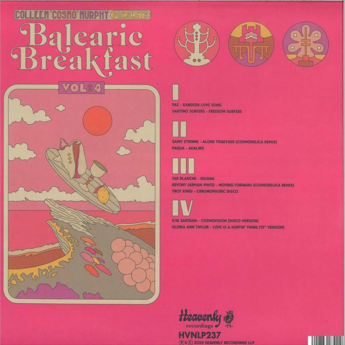 Back cover — Various — Colleen ‘Cosmo’ Murphy presents ‘Balearic Breakfast’ Volume 4 LP 2x12"