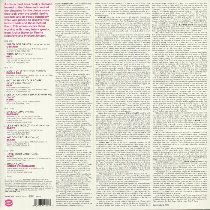 Back cover — VARIOUS — Lofts & Garages: Spring Records & The Birth Of Dance Music