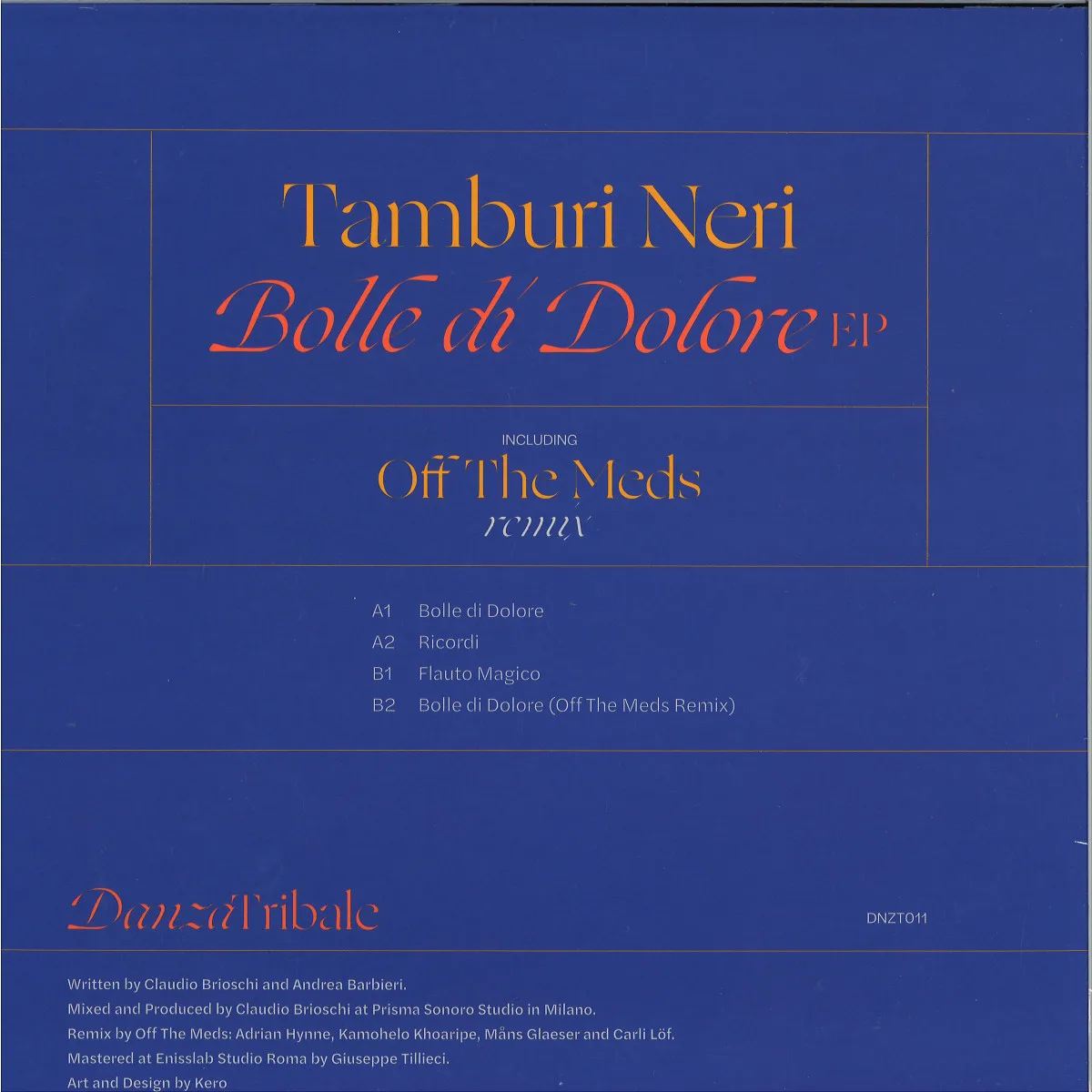 Обратная сторона обложки — Tamburi Ner — BOLLE DI DOLORE EP