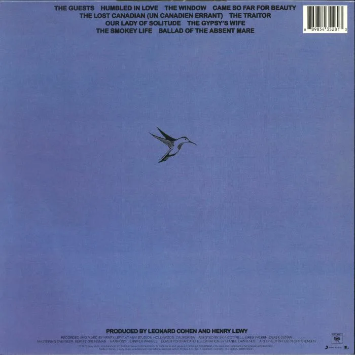 Back cover — Leonard COHEN — Recent Songs (reissue)