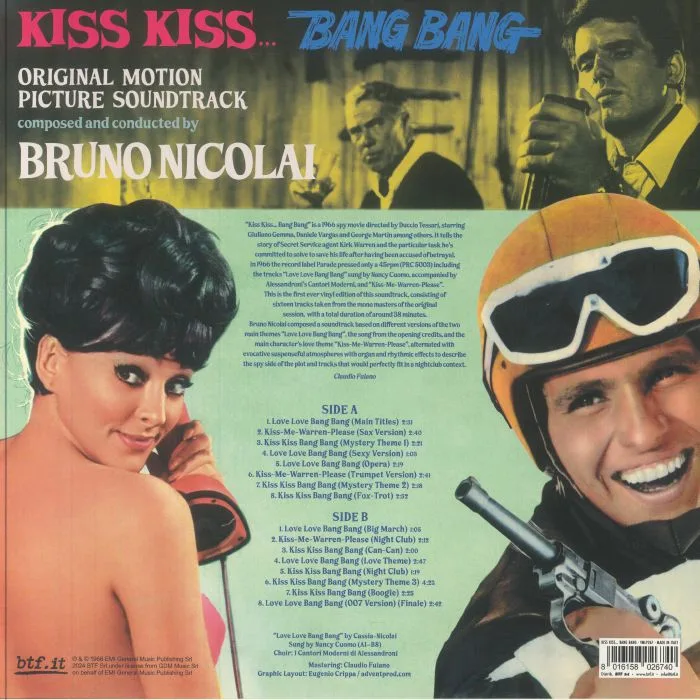 Обратная сторона обложки — Bruno NICOLAI — Kiss Kiss Bang Bang (Soundtrack) (Record Store Day RSD 2025)