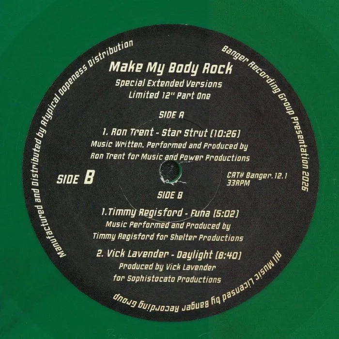 Обратная сторона обложки — Ron TRENT / TIMMY REGISFORD / VICK LAVENDER — Make My Body Shake: Special Extended Versions
