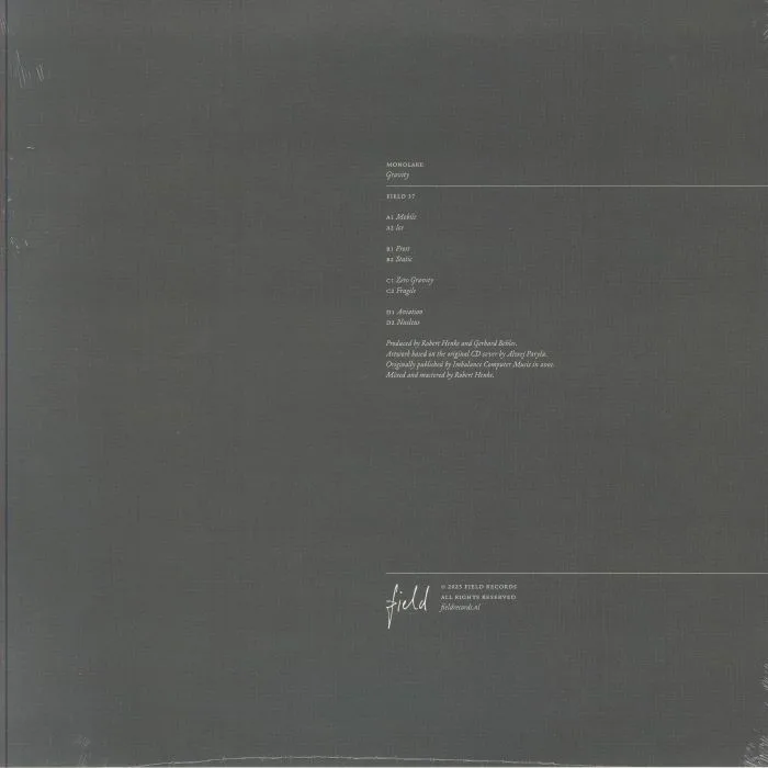Обратная сторона обложки — MONOLAKE — Gravity (reissue)