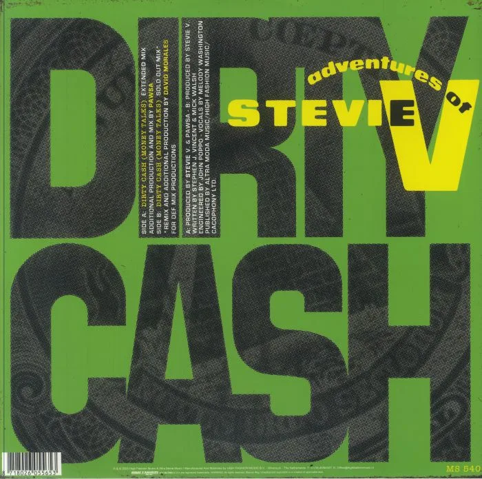 Обратная сторона обложки — PAWSA / ADVENTURES OF STEVIE V — Dirty Cash (Money Talks)