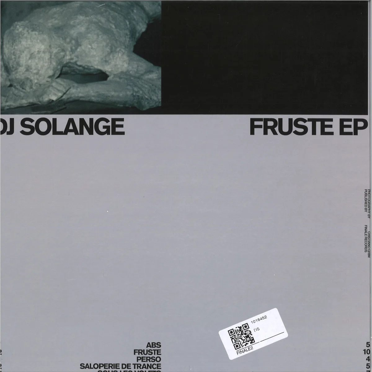 Обратная сторона обложки — Dj Solange — FRUSTE EP