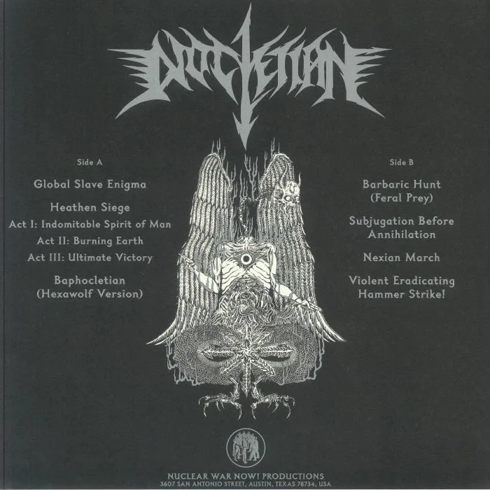 Back cover — DIOCLETIAN — Inexorable Nexus