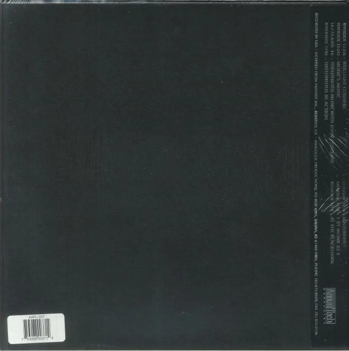 Back cover — Thelonious MONK — The Riverside Tenor Sessions